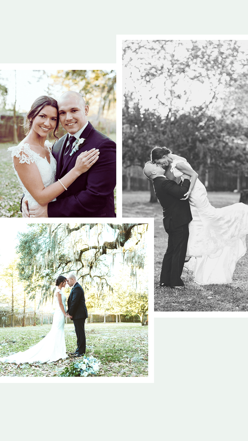 Bride and groom collage